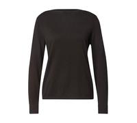 Strickpullover STREET ONE, Damen, Gr. 38, schwarz coffee, Strick, Obermaterial: 60% Viskose, 40% Baumwolle, unifarben, normal hüftbedeckend, U-Boot-Ausschnitt, Bündchen, Pullover Strickpullover, Feins