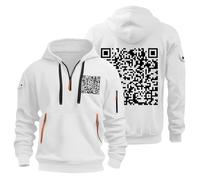 Qr Code Hoodie,Funny Fu Qr Code Hoodie,Fuck You Qr Code Hoodies,Qr Code Sweatshirt,Scannable Qr Code Hoodie,Qr Code Pullover,Zipper Hoodie,Pullover Herren Winter,Fu Qr Code Hoodie Weiß Pullover Xl