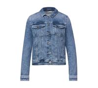 Jeansjacke STREET ONE, Damen, Gr. 34, medium blau wash, Denim/Jeans, Obermaterial: 70% Baumwolle, 28% Polyester, 2% Elasthan, unifarben, regular fit normal, Manschette, Jacken Jeansjacke, mit Brust Ta