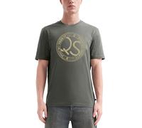 Basic Rundhals T-Shirt mit Frontdruck M Grün 2171864.79D0.M