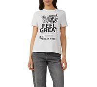 QS Baumwollshirt mit Frontprint weiß L