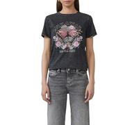 Baumwollshirt mit Frontprint in gewaschener Optik XS schwarz 2165278.99D0.XS