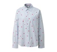 s.Oliver QS Hemdbluse Creme/Blau Größe 36