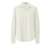 Langarmbluse QS, Damen, Gr. 44, weiß, Web, Obermaterial: 100% Polyester, unifarben, tailliert hüftbedeckend, V-Ausschnitt, mit Knopf krempelbar,mit Knöpfen, Blusen, mit Knopfleiste und Brusttaschen (2