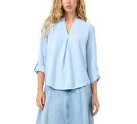 s.Oliver QS Bluse V-Ausschnitt 3/4-Ärmel Turn-up Blau Gr. 40