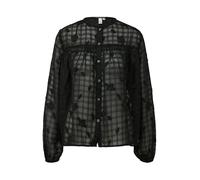 Leicht transparente Chiffonbluse 40 schwarz 2171220.9999.40