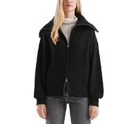 QS Boucle-Strickjacke mit Reißverschluss und Umlegekragen