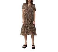 QS Chiffonkleid in Wickeloptik mit All-Over-Print schwarz 38
