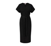 QS Damen 2143619 Kleid mit Bindegürtel, schwarz 9999, L