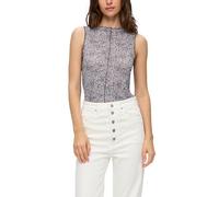 QS Damen 2144178 Top mit Rippstruktur, Mehrfarbig|pink|schwarz 41A3, S