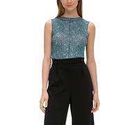 QS Damen 2144178 Top mit Rippstruktur, Petrol 67A3, L