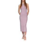 Geschlitztes Rippkleid mit Rundhalsausschnitt XXL lila