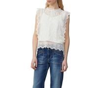 QS Damen 2162734 Blusentop mit Spitze, Ecru, 40