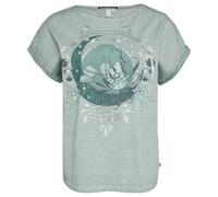 s.Oliver - Oversize Shirt in gewaschener Optik und Frontprint grün - Gr. - XXL