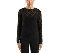 s.Oliver Damen Langarmshirt 2174349 aus weicher Spitze Schwarz Größe L