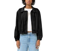 s.Oliver Blouson QS – kurze, leichte Jacke im Boxy-Fit mit Umlegekragen, Damen Schwarz XXL