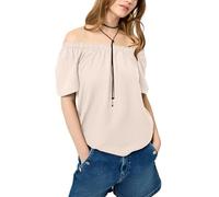 QS Damen Bluse - Carmenausschnitt, Loose Fit, Viskosemix, Kurzarm