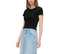 QS Damen Cropped Top mit Rippstruktur T-Shirt