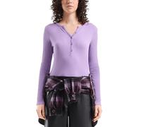 QS Damen Geripptes Longsleeve T-Shirt Langarm