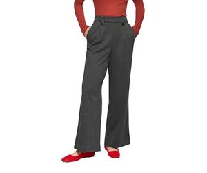 QS Damen Hose lang, Wide Leg Gemusterte Wide-Leg-Hose aus Interlock-Jersey