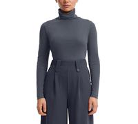 s.Oliver Langarmshirt QS Damen mit Rollkragen 100% Baumwolle Slim-Fit Blau Gr. L