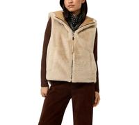 Q/S designed by - Weste aus Teddyfell beige/braun - Gr. - L