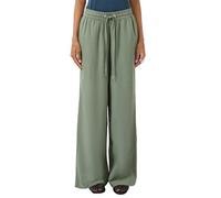 Stoffhose QS, Damen, Gr. 44, Länge 32, olive, Web, Obermaterial: 72% Viskose, 28% Leinen, unifarben, loose fit lang, Hosen Stoffhose, mit elastischem Bund und Kordelzug (24367739-44) olive