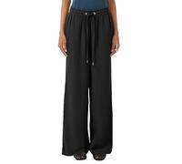 s.Oliver Hose QS Leinenmix Wide Leg lang Schwarz Größe 36/32