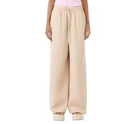 s.Oliver Stoffhose QS Damen Loose Fit lang 100% Baumwolle Gummizug weites Bein birch beige Gr. 40