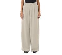 Stoffhose QS, Damen, Gr. 38, Länge 30, beige, Web, Obermaterial: 81% Polyester, 15% Viskose, 4% Elasthan, unifarben, loose fit lang, Hosen Stoffhose, mit Taschen (33711251-38) beige
