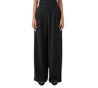 Stoffhose QS, Damen, Gr. 38, Länge 30, schwarz, Web, Obermaterial: 81% Polyester, 15% Viskose, 4% Elasthan, unifarben, loose fit lang, Hosen Stoffhose, mit Taschen (48774107-38) schwarz