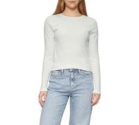 QS Damen Slim Fit Langarmshirt mit Ajourmuster T-Shirt Langarm