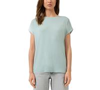 Kurzarmshirt QS, Damen, Gr. XXL (44), light petrol, Jersey, Obermaterial: 95% Lyocell, 5% Elasthan, unifarben, loose fit hüftlang, Rundhals, angeschnitten Aufschlag, Shirts, mit Ärmelaufschlag (596784