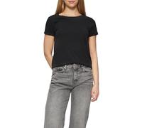 QS by s.Oliver T-Shirt Baumwoll-Crew-Hals Schwarz Damen Gr. S