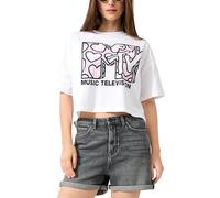 QS Damen T-Shirt - Boxy Fit, verkürzt, Jersey mit MTV Print