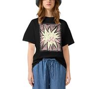 Kurzarmshirt QS, Damen, Gr. L, schwarz, Single Jersey, Obermaterial: 100% Baumwolle, bedruckt, normal hüftbedeckend, Rundhals, abgesteppte Kante, Shirts, Sommershirt mit Druck (43301058-L) schwarz