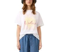Kurzarmshirt QS, Damen, Gr. S, weiß, Single Jersey, Obermaterial: 100% Baumwolle, bedruckt, normal hüftbedeckend, Rundhals, abgesteppte Kante, Shirts, Sommershirt mit Druck (92513422-S) weiß
