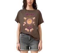 qs - T-Shirt braun/mehrfarbig - Gr. - S