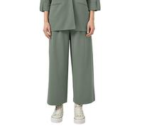 Culotte QS, Damen, Gr. 34, N-Gr, khaki, Obermaterial: 95% Polyester, 5% Elasthan, regular fit 7/8-Länge, Hosen Culotte, Sommerhose mit Knopf-Design am Bund (76286054-34) khaki