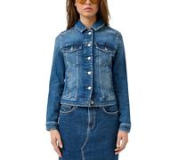 Jackenblazer QS, Damen, Gr. XL (42), blau, Denim/Jeans, Obermaterial: 99% Baumwolle, 1% Elasthan, unifarben, normal hüftbedeckend, Rundhals, 1-Knopf-Manschette, Blazer, mit Knopfleiste und Stretch (50