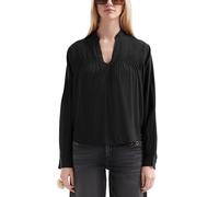 Feminine Bluse aus Viskose mit Smock-Detail 42 schwarz 2171216.9999.42
