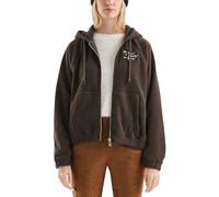 QS Flauschige Teddy Fleece Hoodie Jacke mit Stickerei