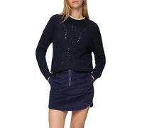 QS Flauschiger Strickpullover mit Ajourmuster