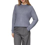 QS Flauschiger Strickpullover mit Ajourmuster