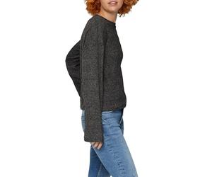 QS Flauschiges Rippshirt in melierter Optik
