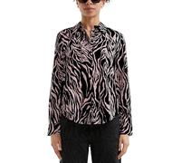 Gemusterte Bluse aus Viskosemix 44 schwarz|pink 2169958.99A0.44