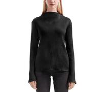 Geripptes Langarmshirt mit Stehkragen S schwarz 2172059.9999.S