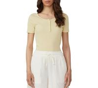 QS Geripptes T-Shirt mit Knopfleiste