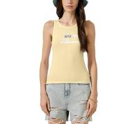 Geripptes Tanktop mit Print XS gelb 2180408.11D0.XS