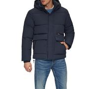 Gesteppte Winterjacke mit Kapuze und Innenkragen S blau